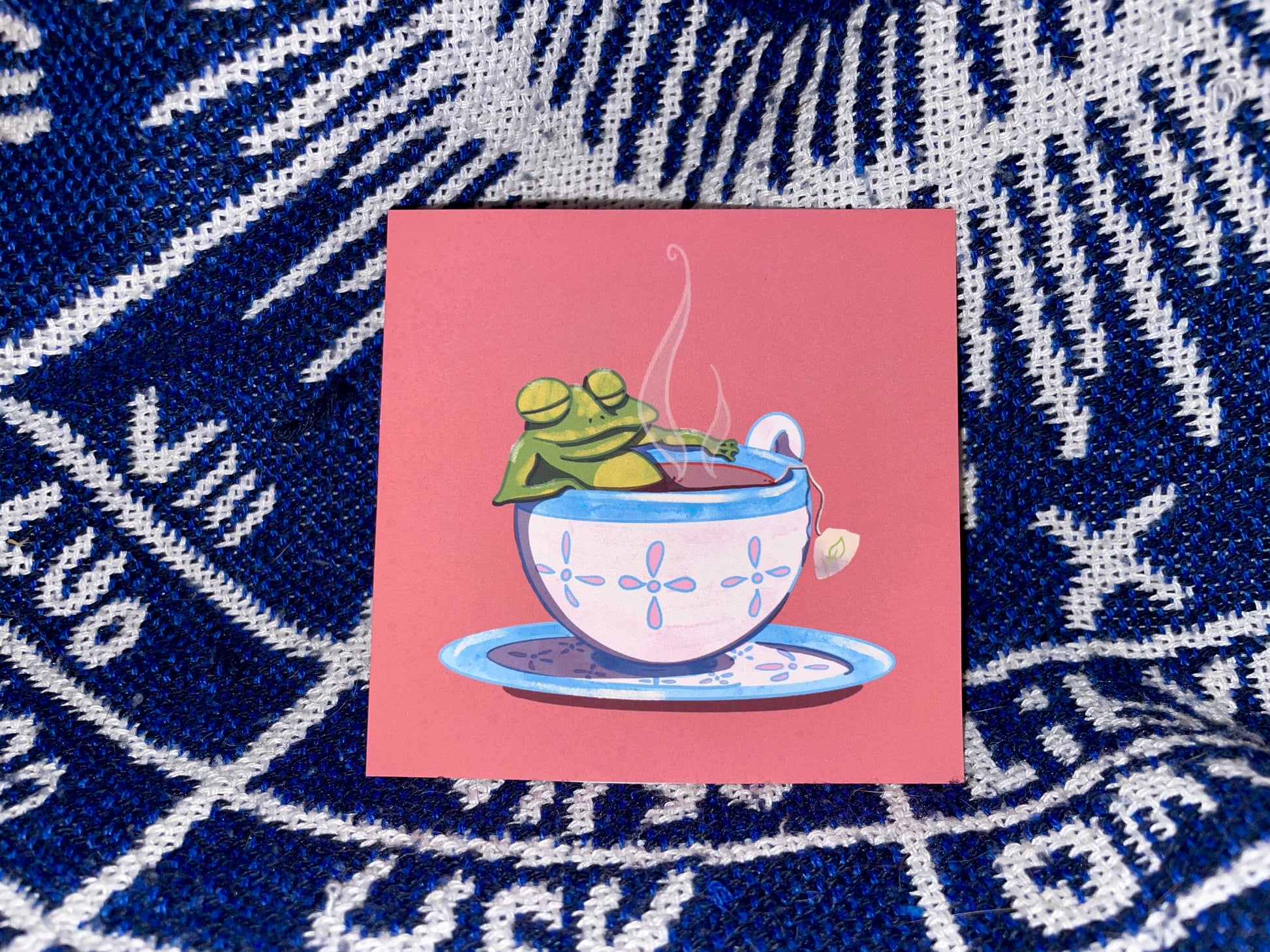 Frog Teacup Drawing | Handmade | Art print | Digital Art | Cottage Core