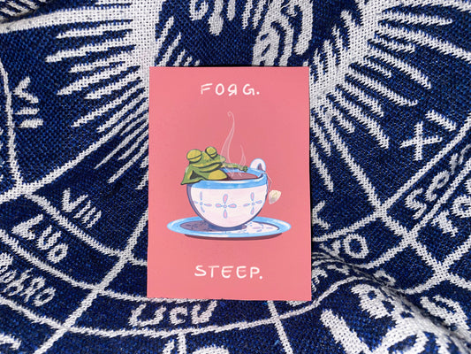 Frog Teacup Drawing | Handmade | Art print | Digital Art | Cottage Core