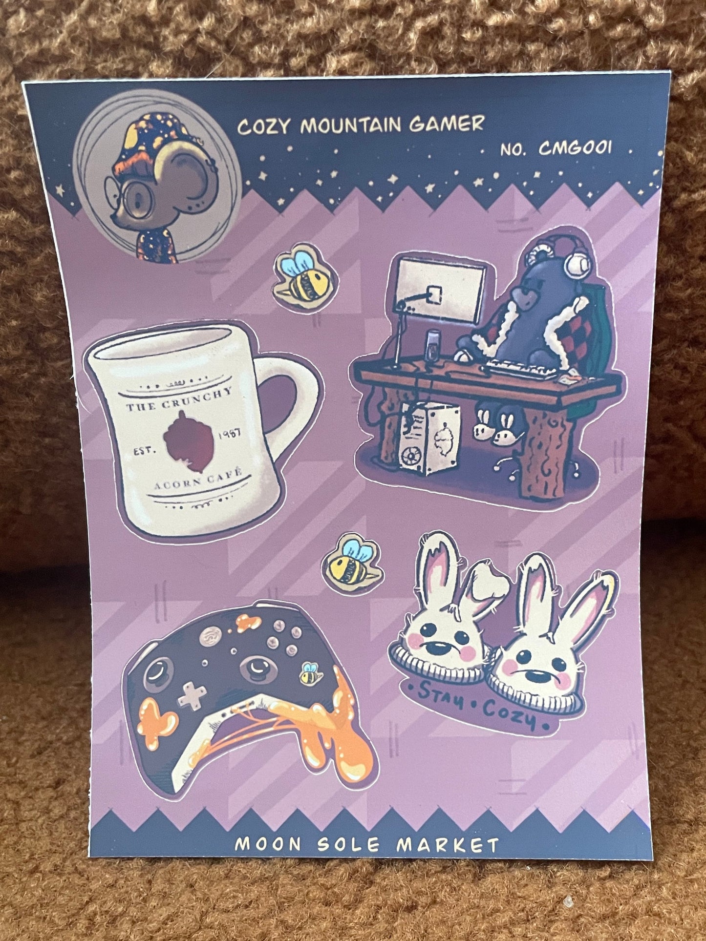 Gamer Bear Sticker Sheet | Bear and Honey | Stickers | Journaling and Scrapbooking