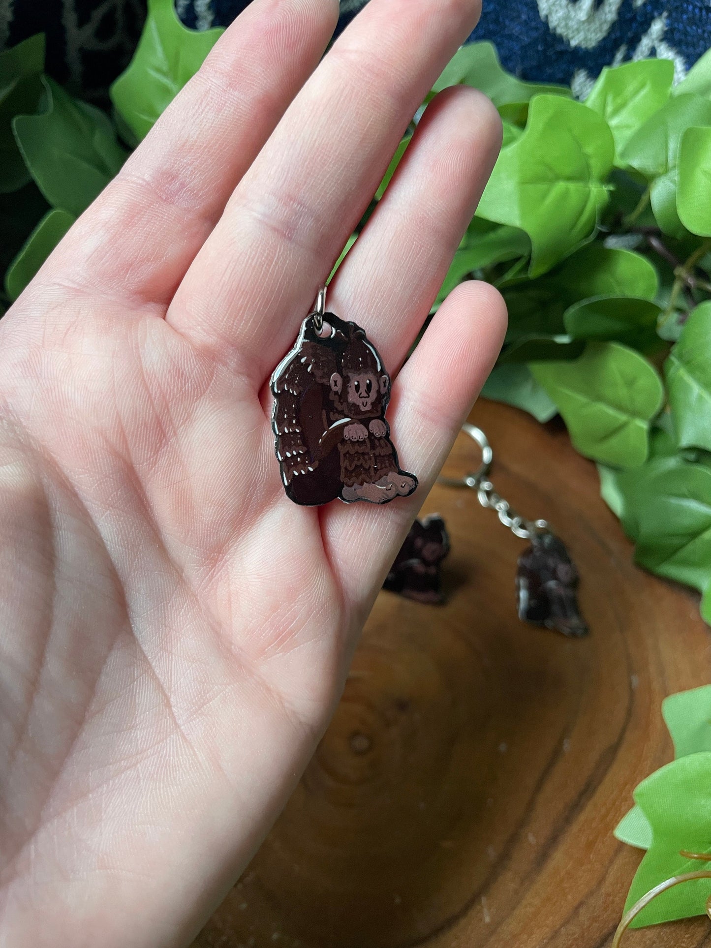 Bigfoot Charm| Shrinky Dink Pin | Handmade | Resin Pin | Cute Sasquach Pin | Gift